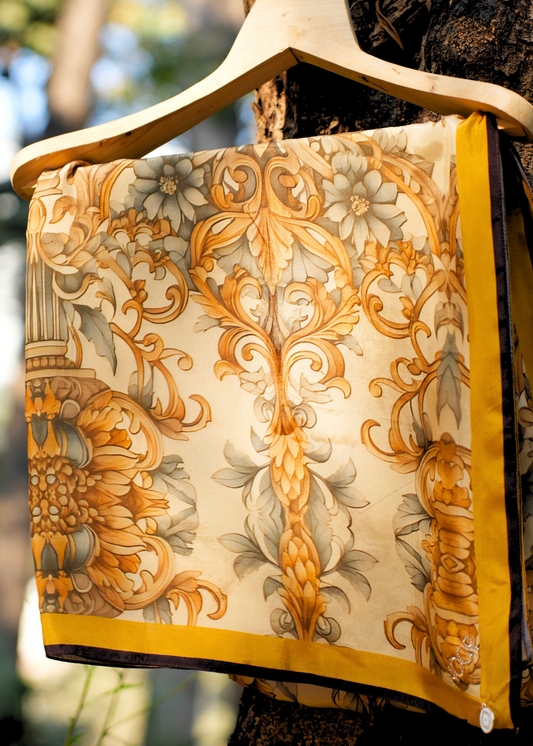 SCARF-OCHRE YELLOW ( 20x20 )