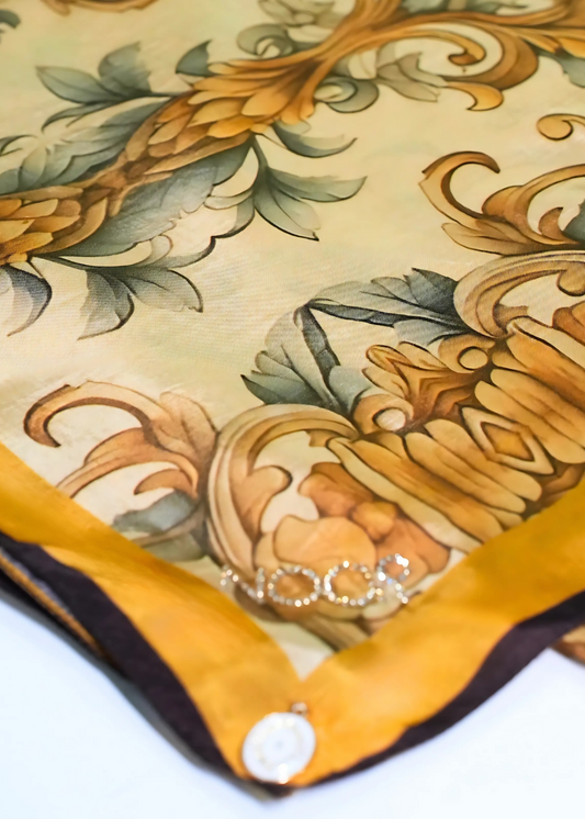 SCARF-OCHRE YELLOW ( 36X36 )